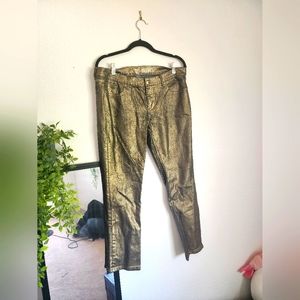 Metallic Gold Jeans | Size: 12